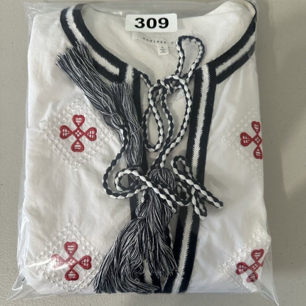 Endless Rose Shift Dress White Embroidered Small - Picture 16 of 16